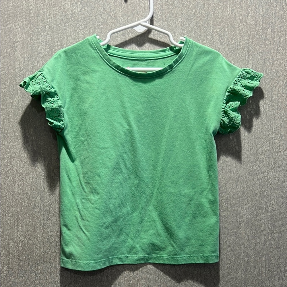 Mint Green Short Sleeve Ruffle Tee